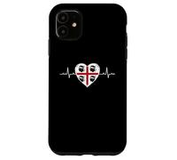 Carcasa para iPhone 11 Bandera de Cerdeña Heartbeat Four Moros Pride Design