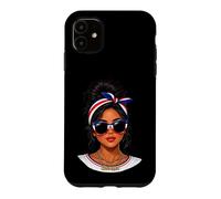 Carcasa para iPhone 11 Bandera de Costa Rica Messy Bun Gafas de Sol Verano Latina