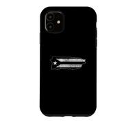 Carcasa para iPhone 11 Bandera Negra de Puerto Rico Resiste Boricua Island Flag Taino Art
