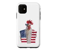 Carcasa para iPhone 11 Bandera patriótica del 4 de Julio, Gallo Rojo, Blanco y Azul