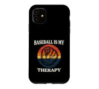 Carcasa para iPhone 11 Baseball Is My Therapy Vintage Retro Glove Player