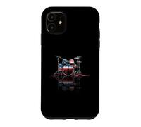 Carcasa para iPhone 11 Baterista American Flag USA Drip Graffiti Lover