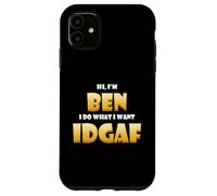 Carcasa para iPhone 11 Ben Costume Idgaf Cute Personalized First Name Benjamin Bens