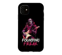 Carcasa para iPhone 11 Benjamin Franklin Vampiro Tocando la Guitarra Freak Fundador Goth