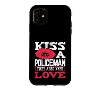 Carcasa para iPhone 11 Besar a un policía Necesita Amor también Oficial de policía