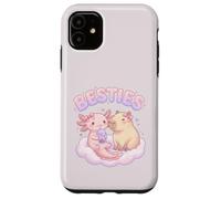 Carcasa para iPhone 11 Besties Axolotl Capybara Bubble Tea Lindo Kawaii Anime Animal