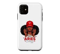 Carcasa para iPhone 11 Big Energy Aries Zodiac Afro Women Red Cap Black Girl Women