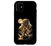 Carcasa para iPhone 11 Bigfoot Aullando a la Luna Meme Sasquatch