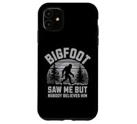Carcasa para iPhone 11 Bigfoot Saw Me Nobody Believes Him Funny Sasquatch Hombres Niños