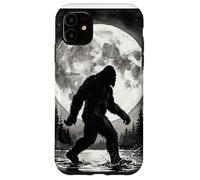Carcasa para iPhone 11 Bigfoot Silhouette Sasquatch Lago Bosque Iluminado por la Luna