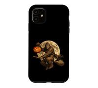 Carcasa para iPhone 11 Bigfoot Yeti Jack O Lantern Pumpkin Full Moon Escoba