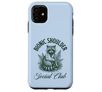 Carcasa para iPhone 11 Bionic Shoulder Social Club Raccoon Lesiones Recuperación Divertido
