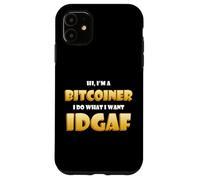 Carcasa para iPhone 11 Bitcoin Idgaf Meme Cute Blockchain Costume BTC Bitcoiner
