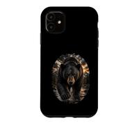 Carcasa para iPhone 11 Black Bear Mountain Wilderness Wildlife, Amante de los Osos