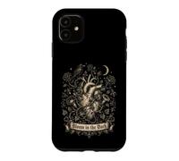 Carcasa para iPhone 11 Bloom in The Dark Gothic Anatómico Corazón Raven Goth Girl
