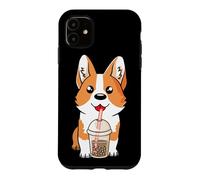 Carcasa para iPhone 11 Boba Milk Tea Corgi Dog Puppy Lover Kawaii Anime japonés