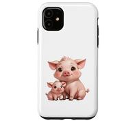 Carcasa para iPhone 11 Bonito diseño de mamá cerdita y Cerdito bebé