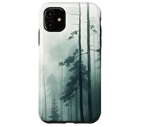 Carcasa para iPhone 11 Bosque Árboles Altos Niebla Paisaje Mínimo Escena