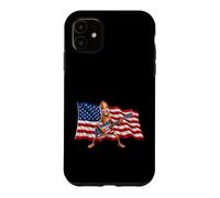 Carcasa para iPhone 11 Brainrot 4th July US Flag America Tung Sahur Electric Guitar