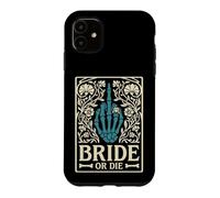 Carcasa para iPhone 11 Bride Or Die Retro Halloween Despedida de Soltera a Juego
