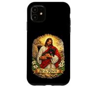 Carcasa para iPhone 11 Bulldog Francés Frenchie Él ha resucitado Resurrección de Pascua