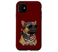 Carcasa para iPhone 11 Bulldog Francés Patriótico 250 Años Independencia de Estados Unidos