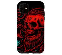 Carcasa para iPhone 11 Calavera vikinga y Hacha