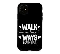 Carcasa para iPhone 11 Camina en Sus Caminos Salmo 119 Tipografía Moderna