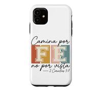 Carcasa para iPhone 11 Camina por Fe Christian Español Fe Escritura Biblia Versículo