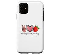 Carcasa para iPhone 11 Camisas Peace Love Strawberry Farmer Strawberries Lover Fruit