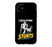 Carcasa para iPhone 11 Camiseta con Texto en inglés I Do My Own Stunts Get Well Funny Injury Leg