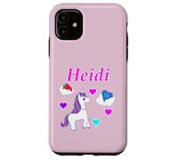 Carcasa para iPhone 11 Camiseta de cumpleaños con diseño de Unicornio para niña con Nombre Heidi