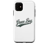 Carcasa para iPhone 11 Camiseta Deportiva clásica con Texto en inglés Green Bay Wisconsin Varsity Script