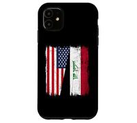 Carcasa para iPhone 11 Camiseta iraquí Americana con Media Bandera de Estados Unidos
