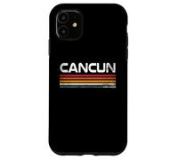 Carcasa para iPhone 11 Cancún México Retro Rayas Vintage Beach Travel Design