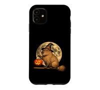 Carcasa para iPhone 11 Capybara Sombrero de Bruja Jack O Lantern Calabaza Luna Escoba