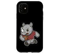 Carcasa para iPhone 11 Caricatura de Rugby Rhino Carga