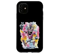Carcasa para iPhone 11 Cartel gráfico con Personajes Pop de Happy Robot Peace Graffiti