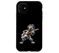 Carcasa para iPhone 11 Cartoon Zebra Tocando Guitarra Eléctrica Músico