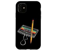 Carcasa para iPhone 11 Casete de Audio, lápiz, rebobinar, años 80, Vintage, diversión