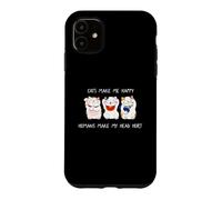 Carcasa para iPhone 11 Cats Make Me Happy Humans Make My Head Hurt for Cat Lovers