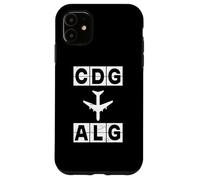 Carcasa para iPhone 11 CDG a ALG Ruta de avión París Argel