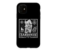 Carcasa para iPhone 11 Cerdeña Italia Mapa Xilografía Impresión