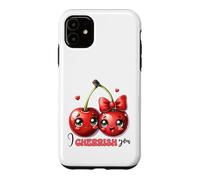 Carcasa para iPhone 11 Cerezas Kawaii I Cherrish You Pareja Amor Fruta