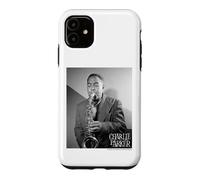 Carcasa para iPhone 11 Charlie Parker Tocando Saxofón Foto Blanco y Negro