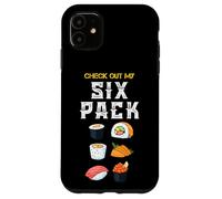 Carcasa para iPhone 11 Check Out My Six Pack, Cool Sushi Gym Fitness Graphic Design
