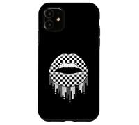 Carcasa para iPhone 11 Checkered Black White Lip Cute Checkerboard