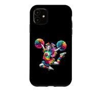 Carcasa para iPhone 11 Cheerleader Pom Poms Colorful Outfit Rainbow Tie Dye