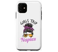 Carcasa para iPhone 11 Chicas a Juego Viaje Nápoles Florida Moño de Pelo desordenado Mujeres