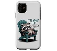 Carcasa para iPhone 11 Chill Raccoon Lazy Summer Actitud - Cita Divertida